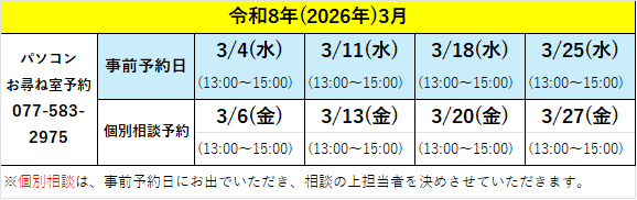 3月予定