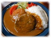 松本中町通り「デリー」のカニコロッケ&ハンバーグカレー